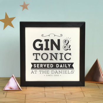 Personalised Gin Served Here Daily Light Box